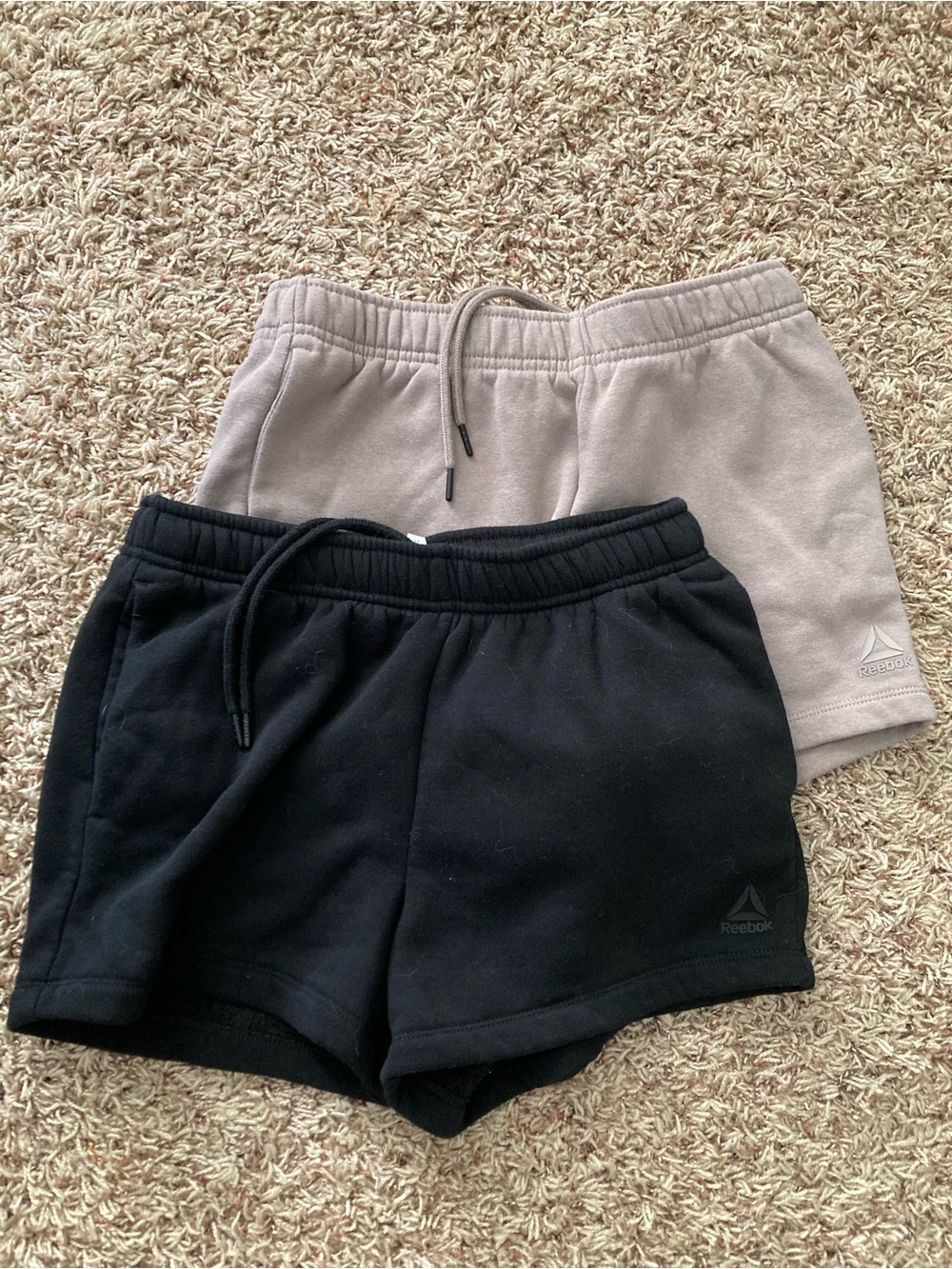 Reebok Women's Black and Taupe Athletic Fleece Shorts - 2-Pack